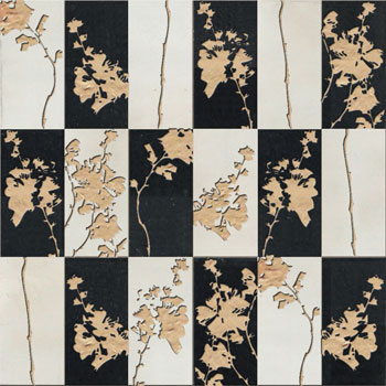 Mosaic House Moroccan tile CH_Vine 1-6 White Black  chiseled field 